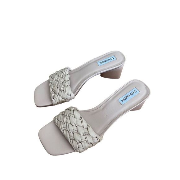 Steve Madden Women's Cream Slip-On Heels Size 9.5 - Picture 7 of 8